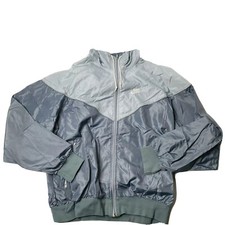 Vintage Nike Women's Colorblock Gray Hooded Windbreaker Lightweight XL Running