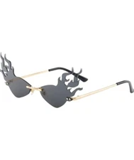 Techno SUNGLASSES SHAPED Flames, Rave, FESTIVE, Trading, Fashion 