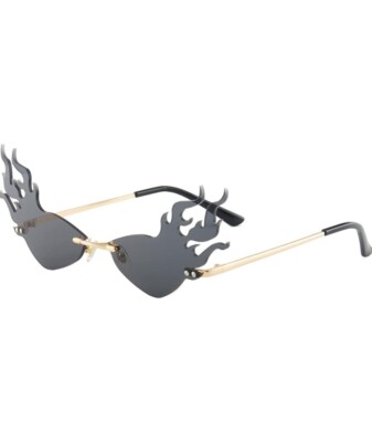 Techno SUNGLASSES SHAPED Flames, Rave, FESTIVE, Trading, Fashion 