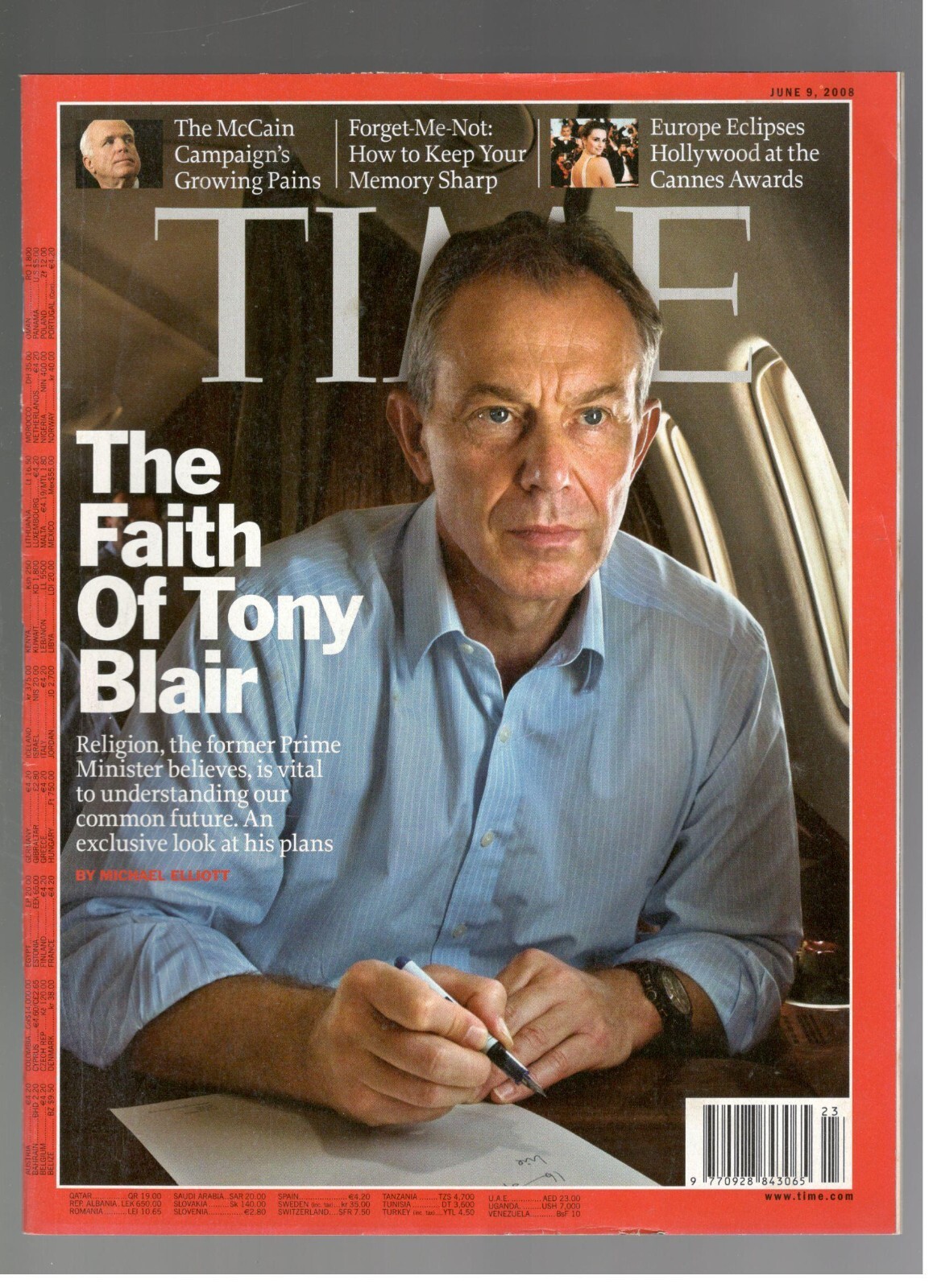 Faith Of Tony Blair - Cannes Awards Time Magazine 2008 June 9