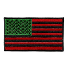 Pan-African American Flag Embroidered Iron On Patch