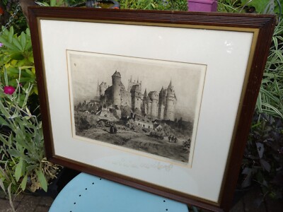 Vintage Rare Axel Herman Haig 1835-1921 Framed Etching The Castle