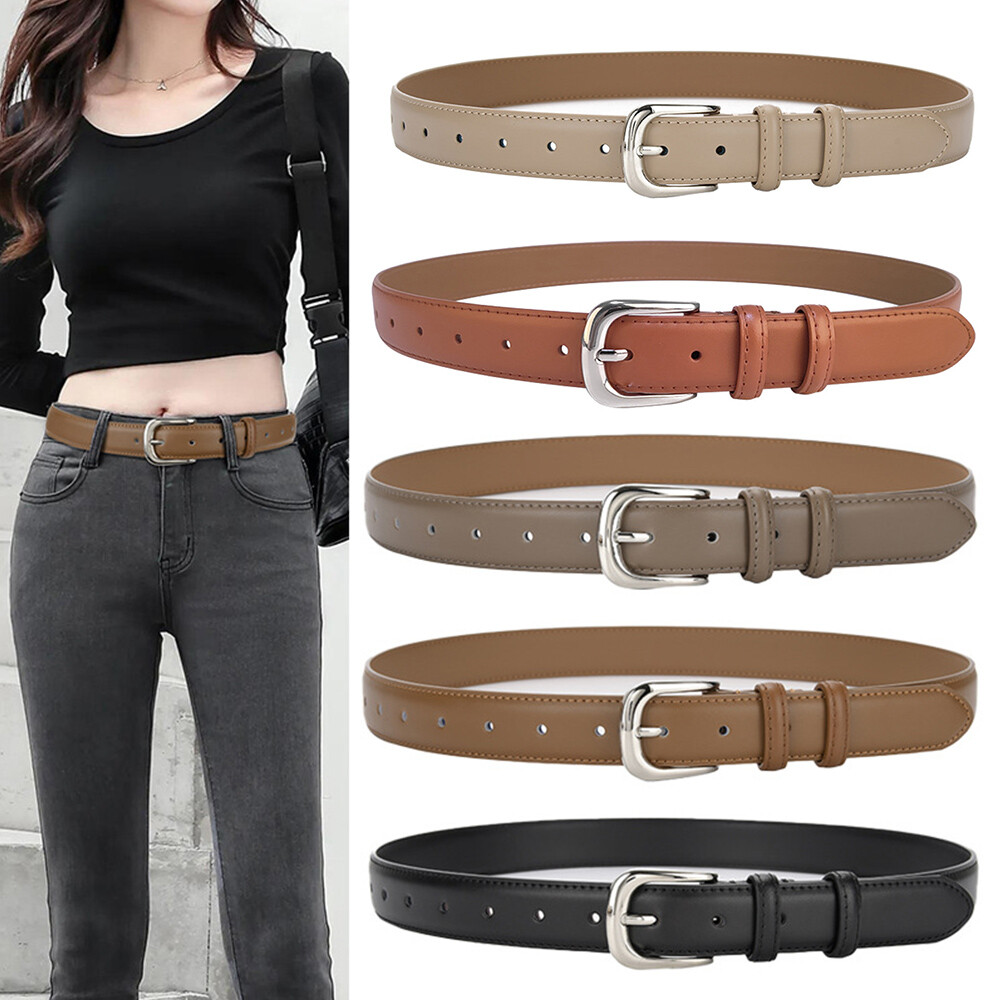 Jeans Coat Dress Decorative Waistband Classic Slim Waist Strap Metal Pin Buckle➳-image