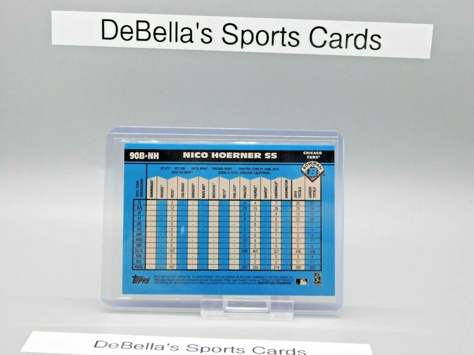 2020 Bowman Chrome 90 Bowman #90BNH Nico Hoerner - Image 2 of 2