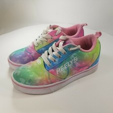Heelys Girls Pro 20 Skate Shoe Pink Blue Green Tie Dye Size Youth 4 Women's 5