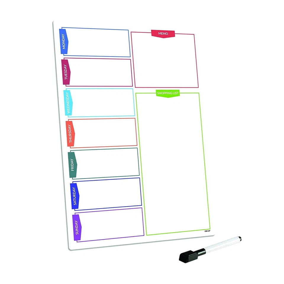 COLOUR SHOPPING Large Fridge Board Magnetic Pen Notice Memo Planner Whiteboard - Image 2 of 4