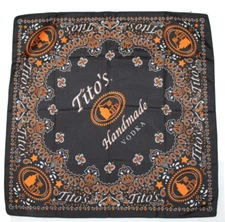 TITO'S Vodka Handkerchief Bandana Scarf Halloween Crafts Black Orange Orange-BRC