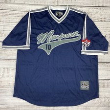 Manpower Classics 10th Anniversary Blue Baseball Jersey Sz 2XL Yankees Style Y2K