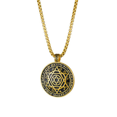 Talisman Seal Solomon Six-pointed Star 12 Constellation Unisex Pendant Necklace