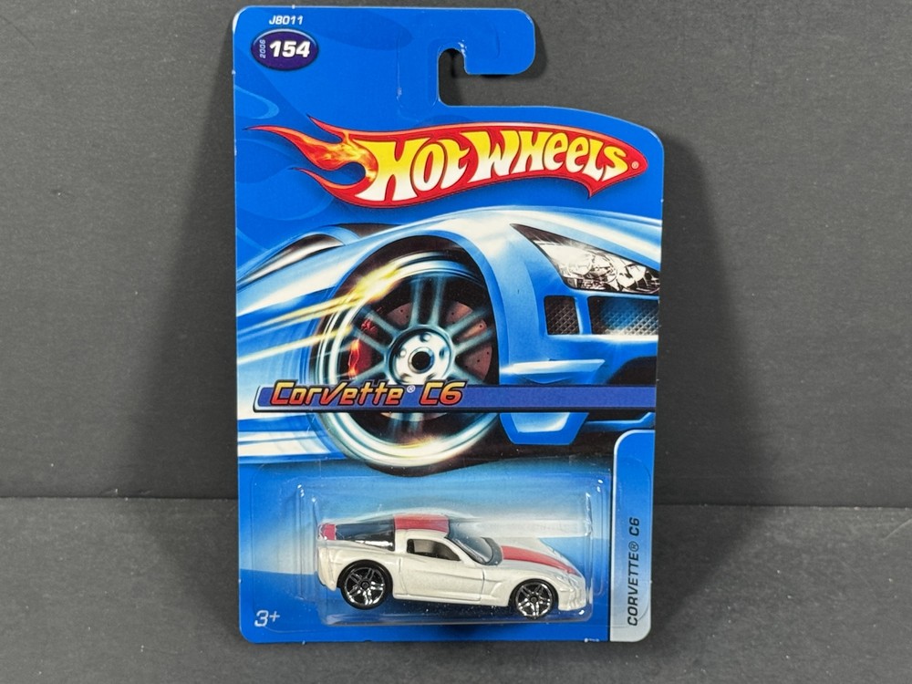 HOT WHEELS 2006 Corvette C6 White Main Line #154