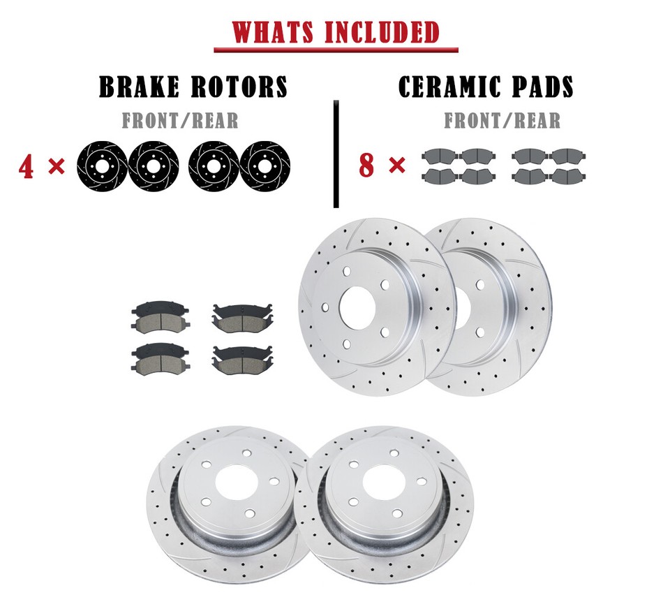 AutoShack Front Brake Kit Replacement for 2002-2005 Dodge Ram 1500 2