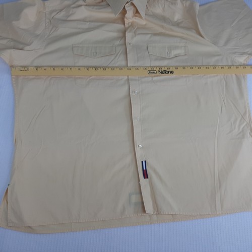 VTG Tommy Hilfiger Mens Size 17 1/2 Shirt Button Up Yellow Loose Relaxed Fit SL - Picture 11 of 20