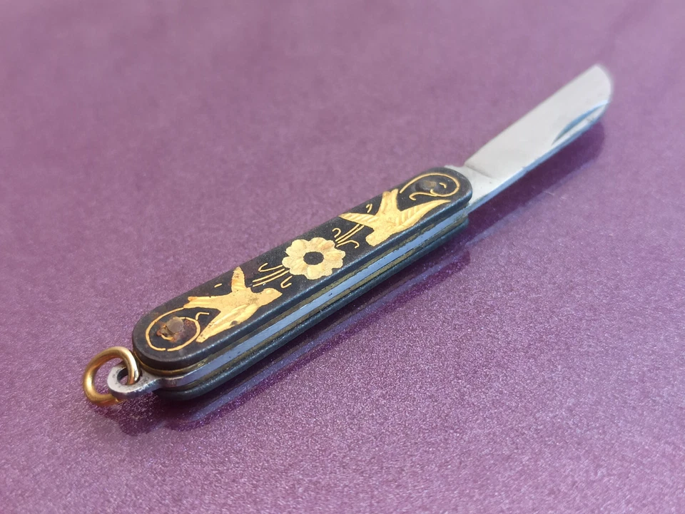 Toledo Damascus Navaja Albacete, Spain Knife, Navaja, Vintage Folding Knife - Image 4 of 4