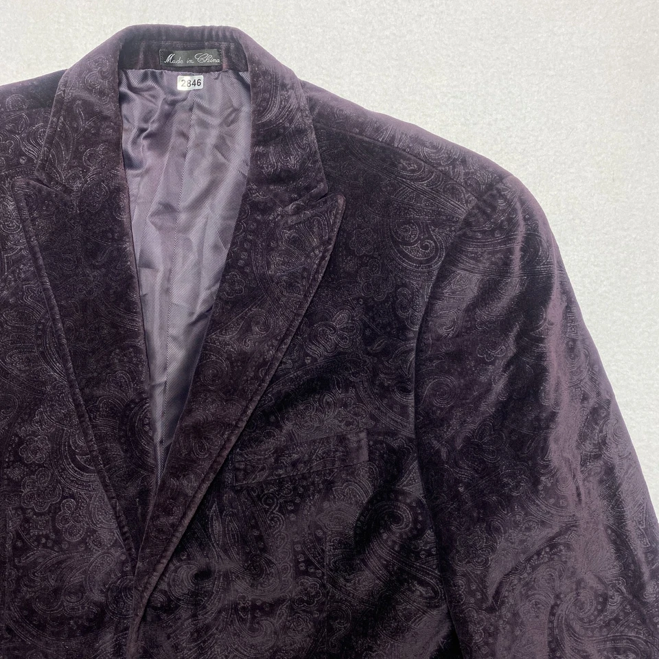 Blazer de terciopelo Bachrach para hombre 38R púrpura cachemir abrigo deportivo chaqueta de esmoquin Foto 2 de 4