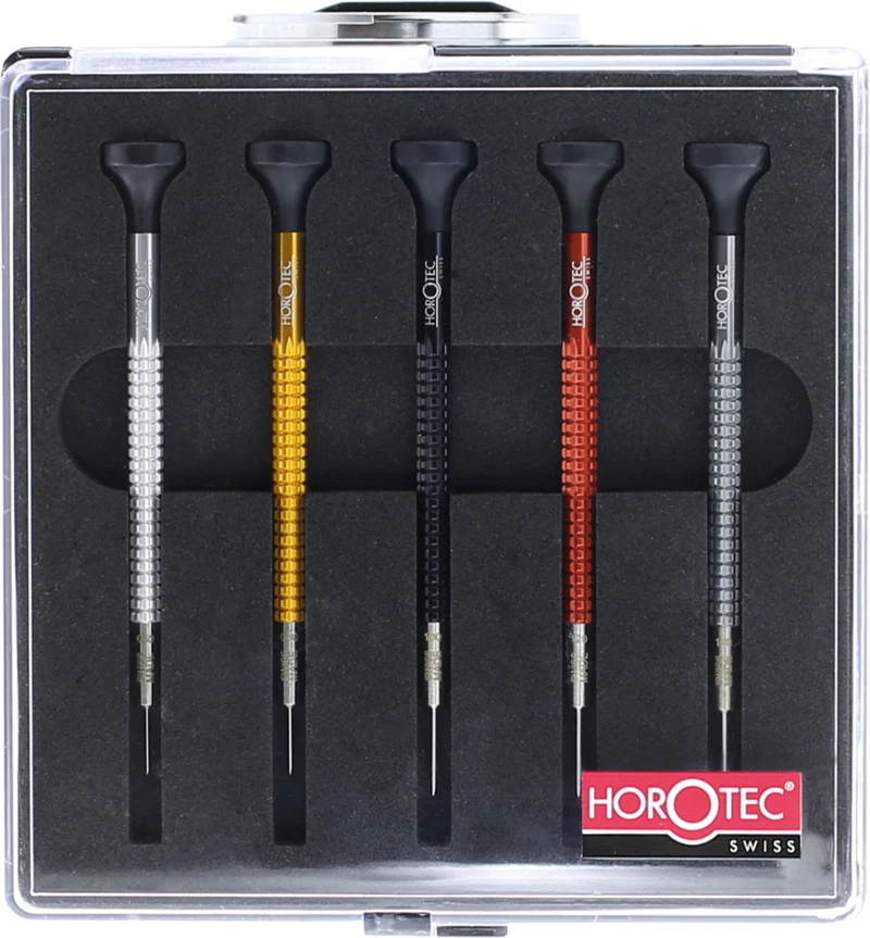 HOROTEC 01.020-A Assortiment 5 tournevis d'horloger de précisions + mèches