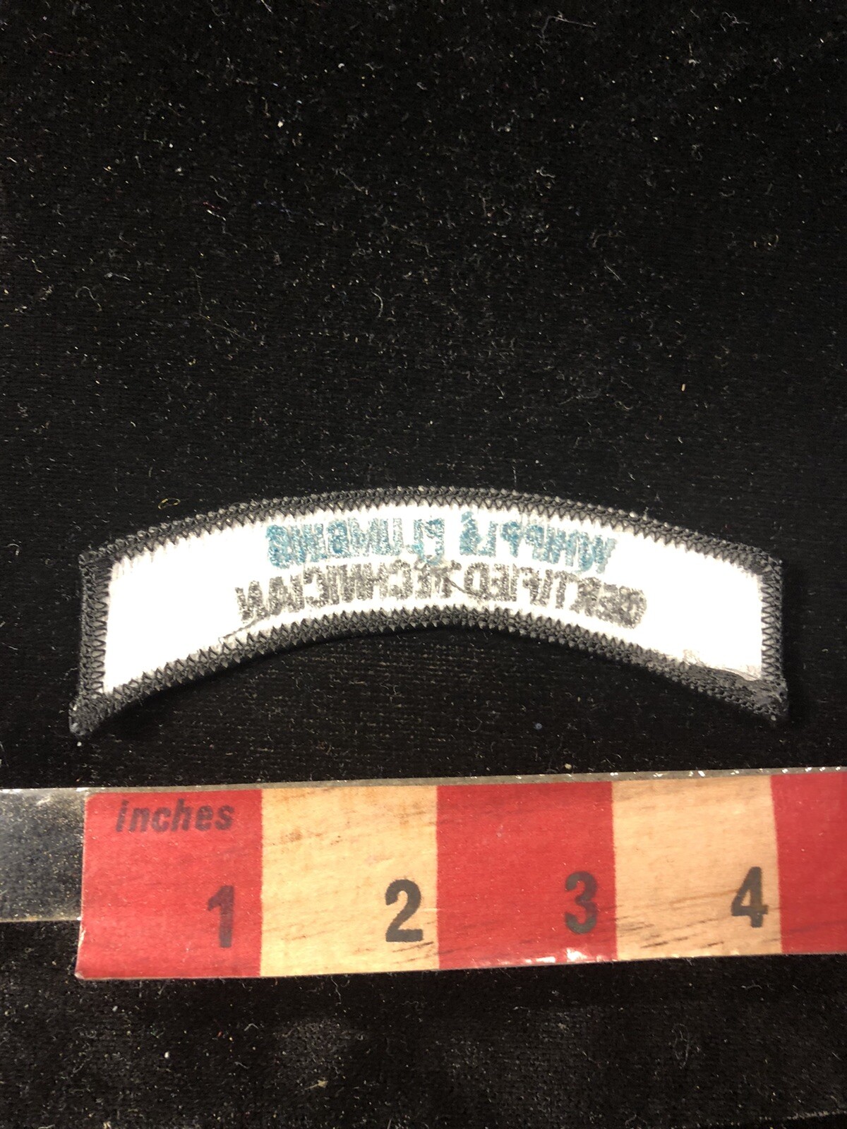 Certified Technician WHIPPLE PLUMBING Plumber (Plummer) Tab Patch 02Y4