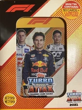 2021 TOPPS FORMULA 1 TURBO ATTAX CARDS MINI TIN PICK - Bottas Ricardo Perez 30+1