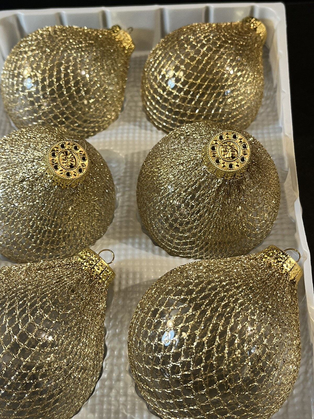 Vintage Gold Mesh Glass Christmas Ornaments Kmart TrimaHome Golden