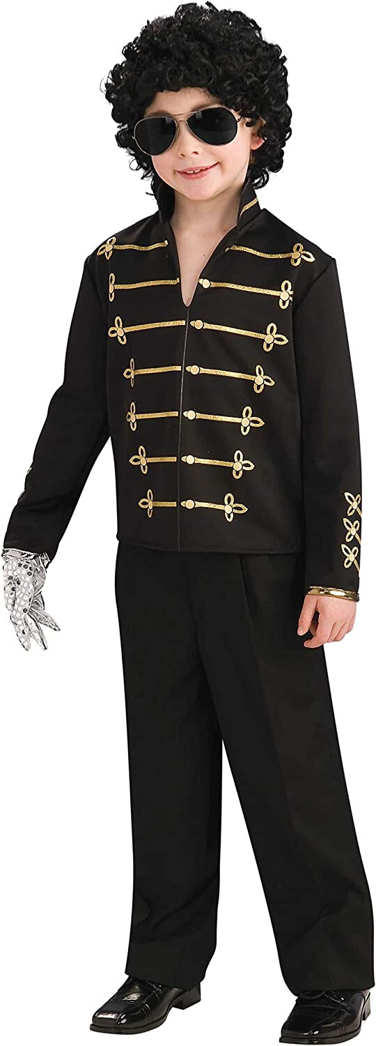 Official  Rubie's Child's Michael Jackson Black Military Jacket - Medium
