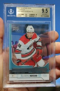 2017-18 Martin Necas UD YG Young Guns Clear Cut Acetate #464 BGS 9.5 Rookie RC