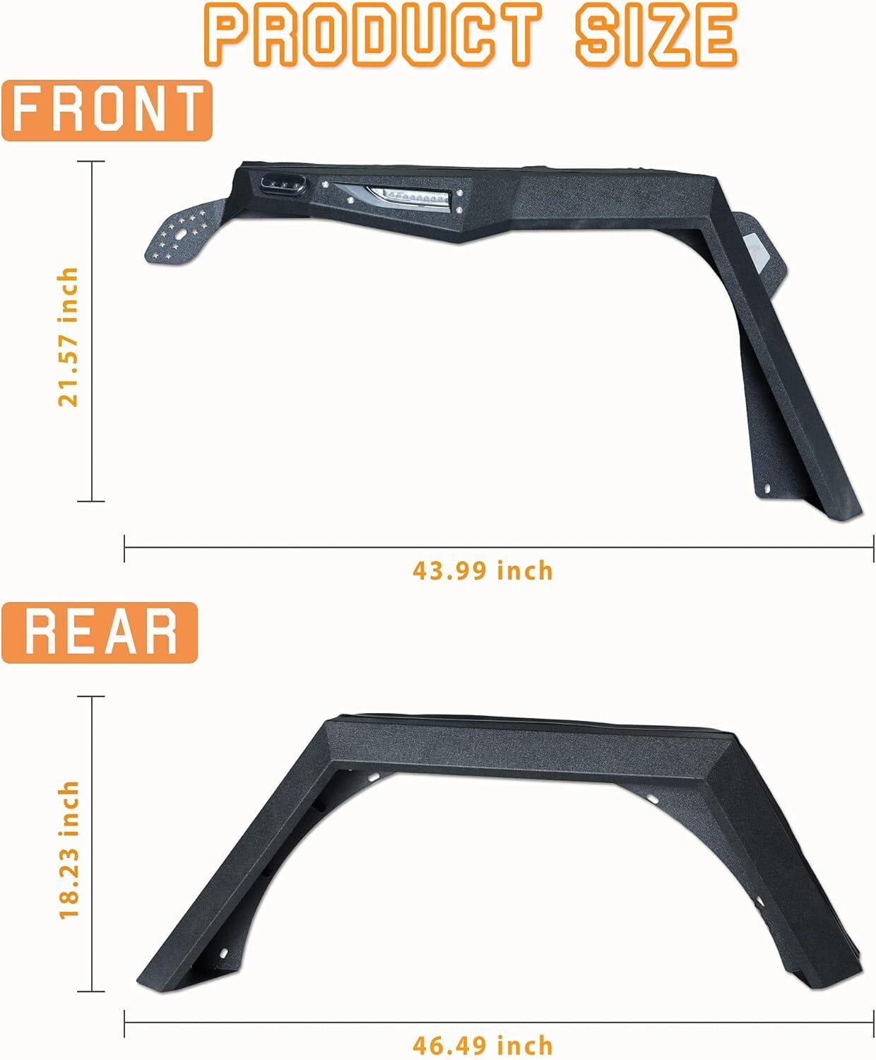 4PCS Steel Front&Rear Fender Flares For 2018-2024 2025 Jeep Wrangler JL Offroad