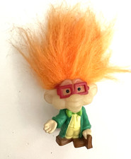 BURGER KING Kids Club 4" TROLL DOLL Glow-In-The-Dark-Face ORANGE HAIR 1993