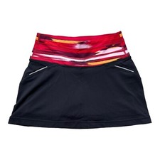 Athleta Relay Running Skirt Women  s XXS Black Grenadine Airbrush Lined Skort