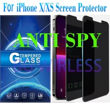 1/2 Pack  For  iPhone  X/XS  Anty-Spy  Privacy Tempered Glass  Screen  Protector