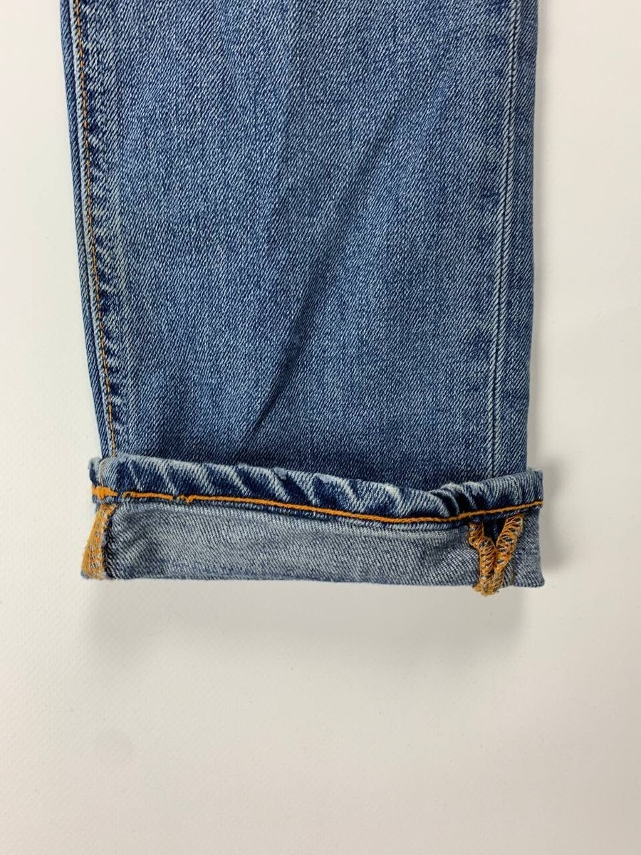 NUDIE LEAN DEAN Blue Wash Denim Slim Skinny Jeans W32 L34 Zip Fly