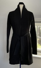 Theory Philomena Harmonize Open Front Black Wool Coat /cardigan Size Xs Petite
