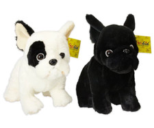 Peluche morbido cane dog Bulldog francese bianco nero 35 cm bullo