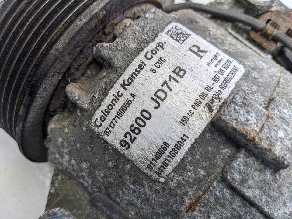 NISSAN X-TRAIL T31 2007 2.0 DCI AIR CON PUMP AC PUMP 92600JD71B ( NOISY BEARING) - Image 2 of 4