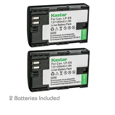Kastar 2 Battery for Canon LPE6 EOS 5D Mark II 5D Mark III 5D Mark IV 5DS R