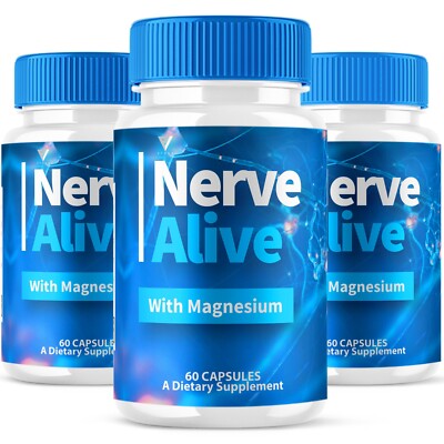 (3 Pack) Nerve Alive with Magnesium NerveAlive Maximum Strength (180 Capsules)