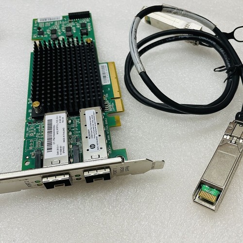 HP NC552SFP DUAL PORT 10GbE SERVER ADAPTER 614203-B21 +2 *SFP+1m Cable - Picture 4 of 4