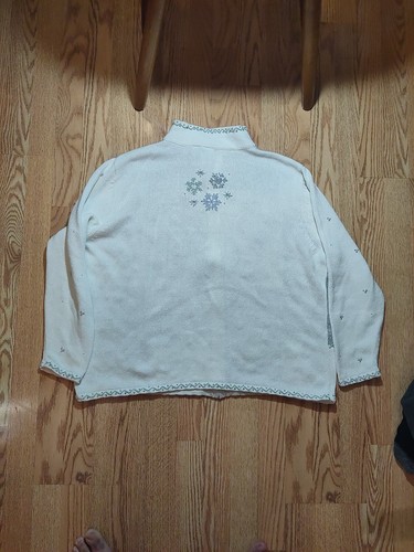 Womens North Crest Vintage Holiday/ Christmas Zip Up Sweater 18w/20w - Picture 4 of 4