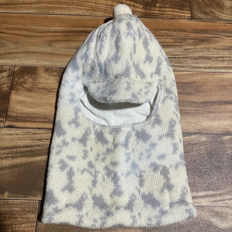 Vintage 100% Wool Cabela's Hunting Face Mask Hat White Winter Camo MADE IN USA - Image 2 of 4