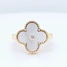 Van Cleef & Arpels Vintage Alhambra Ring, 18ct Yellow Gold Mother Of Pearl