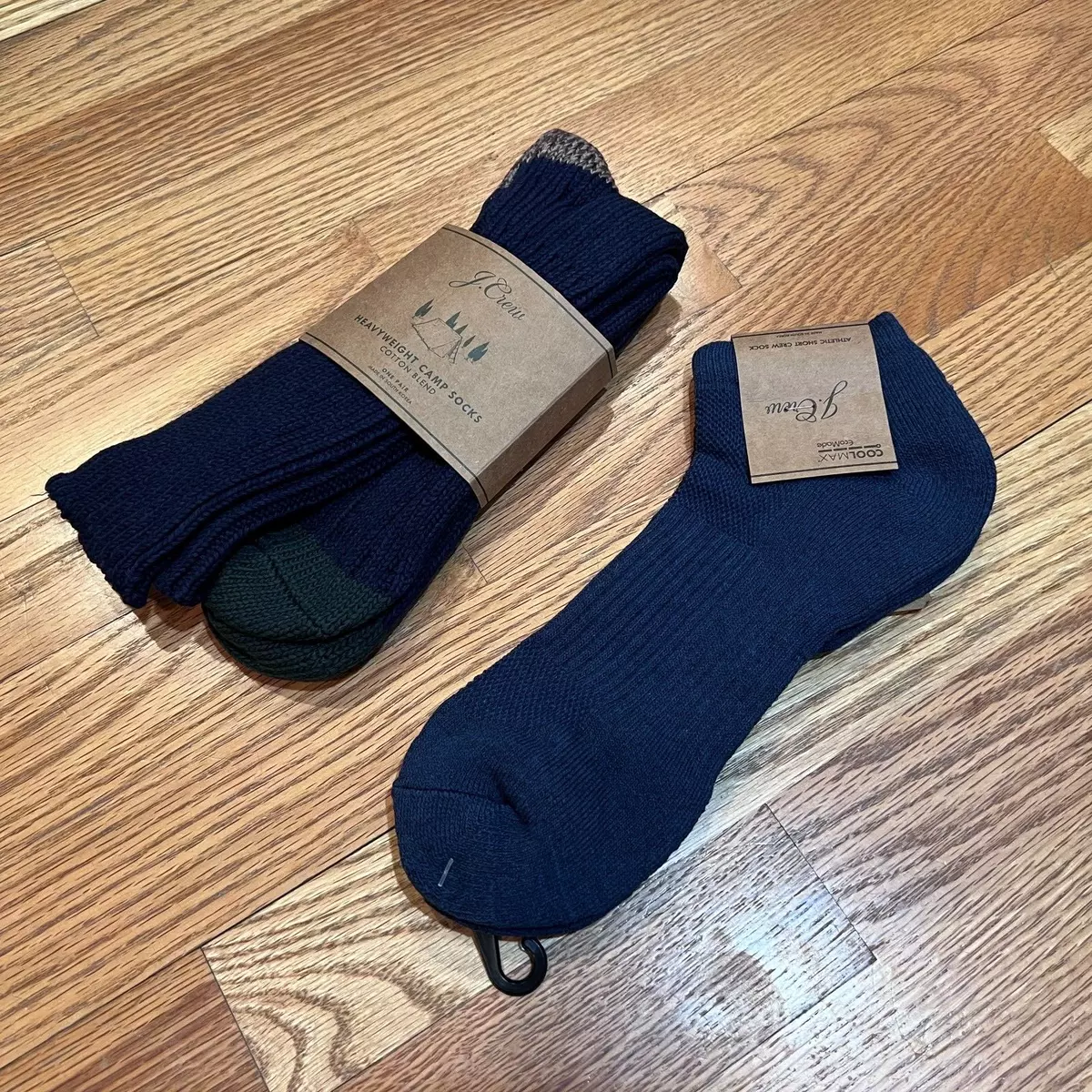 J. Crew Heavyweight Camp Socks Athletic Short Crew Sock CoolMax Made in Korea