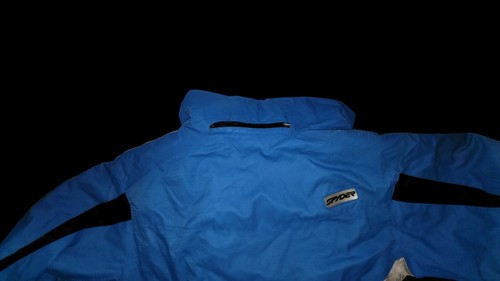 Spyder Ski Jacket Kids Boys Youth Large Size 14 Blue Black Full Zip Winter Coat - Picture 2 of 7