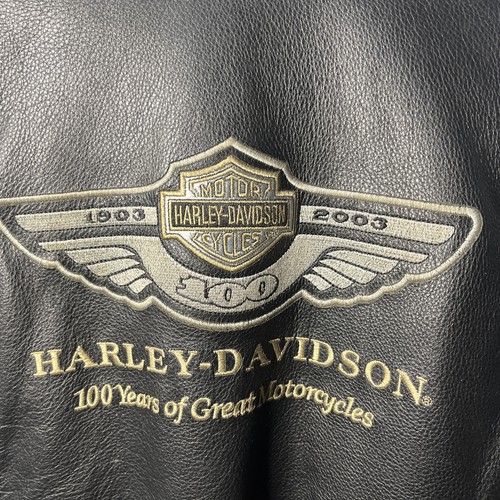 Harley Davidson 100th Anniversary Leather Jacket Women's XS Motorcycles Riding - Foto 12 di 16