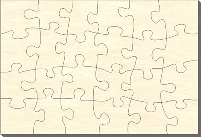 Blanko Holz-Puzzle Rechteck, 24 Teile, 76x56 cm, zum Selbst Bemalen