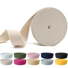 Cotton Webbing 1 Inch 5 Yards for Bag Strap Sewing Crafts, Ivory