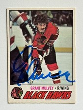 Grant Mulvey 1977-78 O-Pee-Chee #101 Chicago Blackhawks Autographed Signed Auto