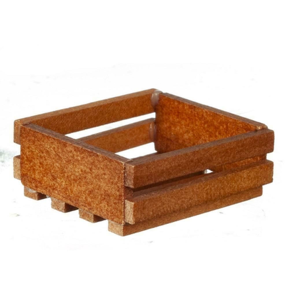 Dolls House Walnut Wood 8 Slat Crate Box Miniature Shop Store Market Accessory