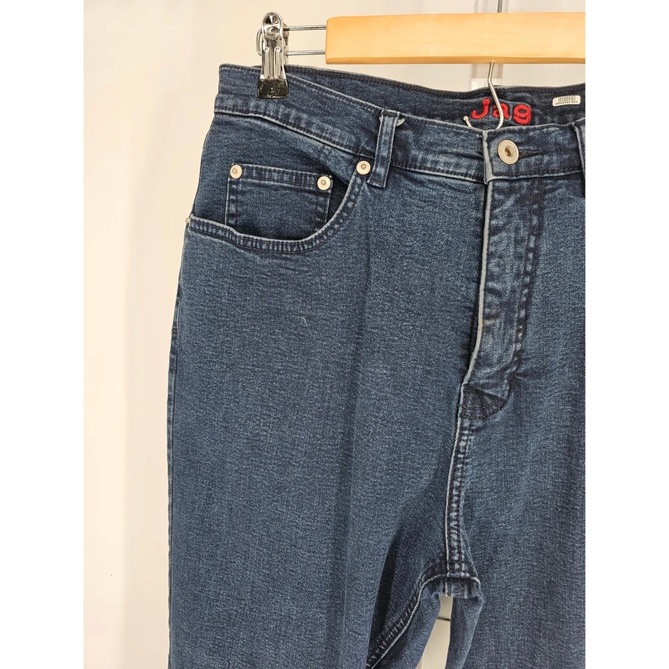 Jag Women's Blue Dark Wash high Rise Casual Belt Loop Cotton Jean Size 16 - Image 2 of 4