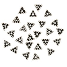 Set of 25 Triangle Spacer Beads - Sterling Silver Jewelry Design / Making Crafts