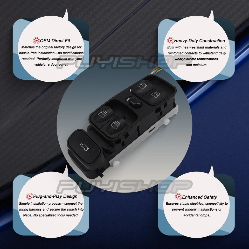 Interruptor regulador ventana maestro para Mercedes-Benz CLK350 CLK55 CLK500 CLK63 AMG Foto 2 de 4