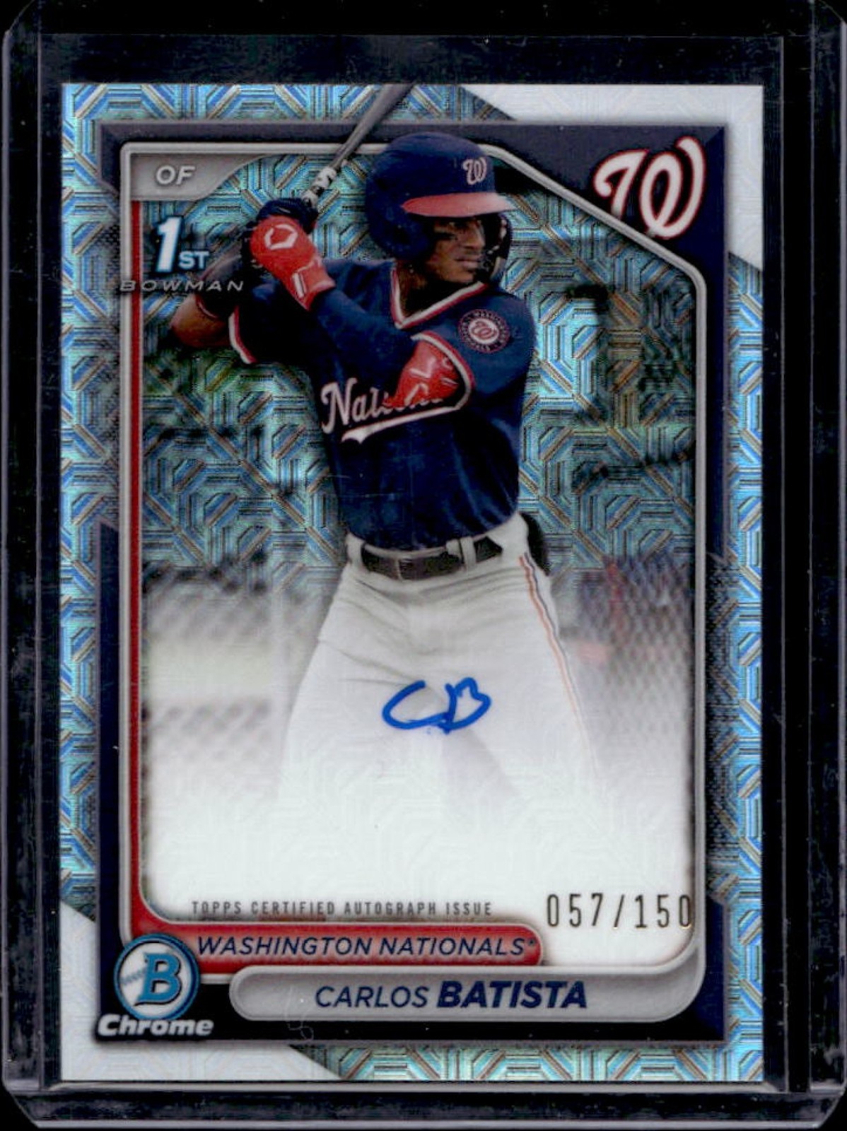 2024 Bowman Chrome Carlos Batista Auto HTA Choice Refractor 1st #57/150