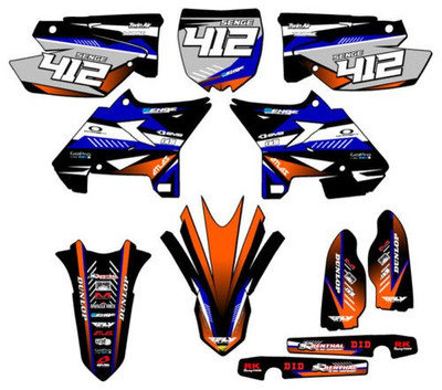 2008-2014 Für UFO Restyle YZ 125 Anstieg Blau Senge Grafiken Set Kompatibel Wi